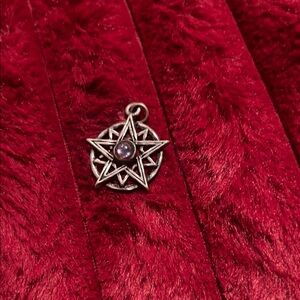 Silver Star Pendant with Purple Gem